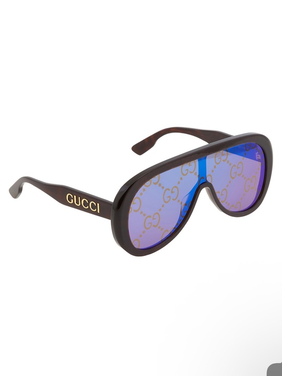 Gucci Blue Logo Mask Unisex Sunglasses
GG1370S 002 99 Auth logo monogram lens
